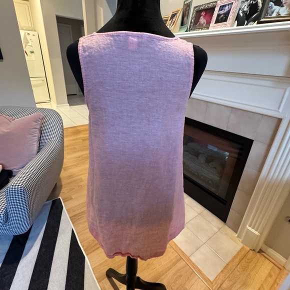PURE NAVY 100% Linen Peach High Low Tank Top Size Small VGUC - Picture 6 of 6